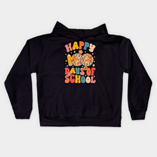 Happy 100 Days of School Retro Disco 100th Day Teacher Kids Kids Hoodie